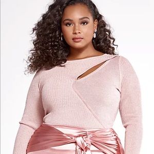 Soft Pink Metallic Sweater